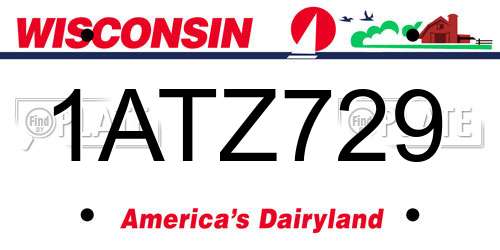 1ATZ729 Wisconsin License Plate