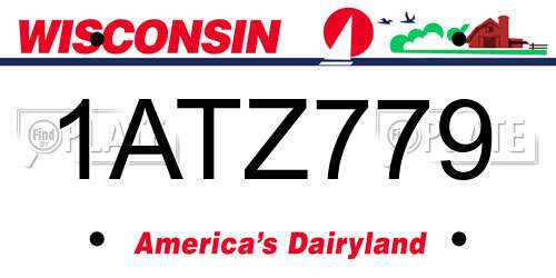 1ATZ779 Wisconsin License Plate