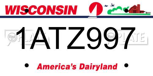 1ATZ997 Wisconsin License Plate