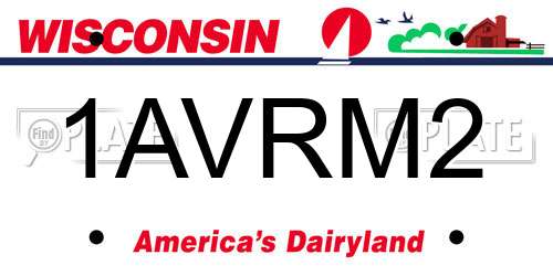 1AVRM2 Wisconsin License Plate