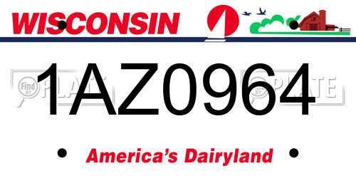1AZ0964 Wisconsin License Plate