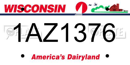 1AZ1376 Wisconsin License Plate