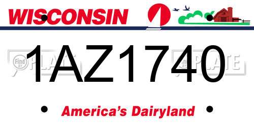 1AZ1740 Wisconsin License Plate