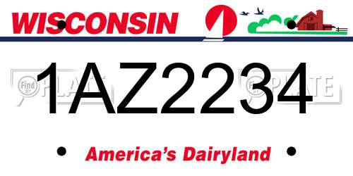 1AZ2234 Wisconsin License Plate