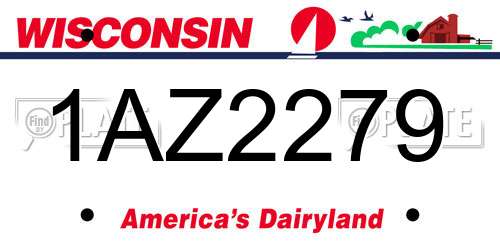 1AZ2279 Wisconsin License Plate
