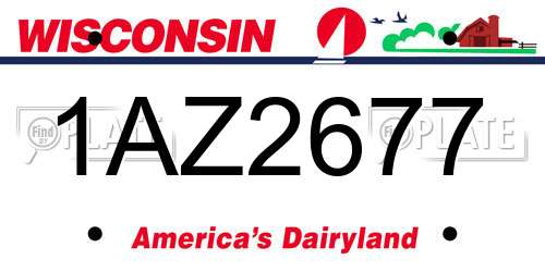 1AZ2677 Wisconsin License Plate