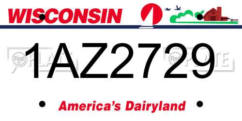 1AZ2729 Wisconsin License Plate