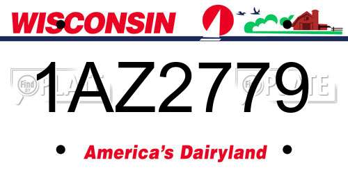 1AZ2779 Wisconsin License Plate