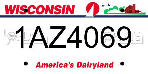 1AZ4069 Wisconsin License Plate