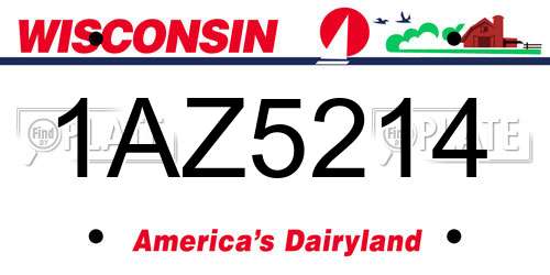 1AZ5214 Wisconsin License Plate