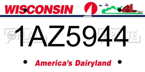 1AZ5944 Wisconsin License Plate