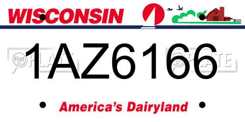 1AZ6166 Wisconsin License Plate