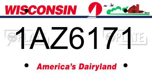 1AZ6171 Wisconsin License Plate