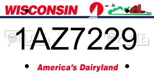 1AZ7229 Wisconsin License Plate