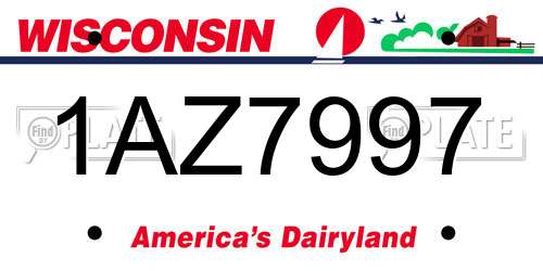 1AZ7997 Wisconsin License Plate