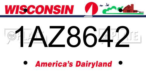 1AZ8642 Wisconsin License Plate