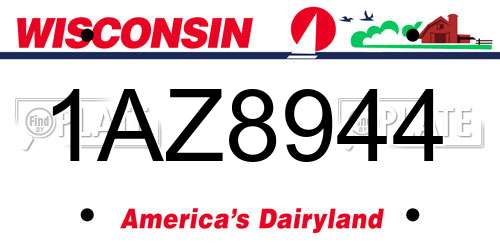 1AZ8944 Wisconsin License Plate