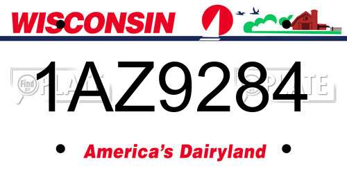 1AZ9284 Wisconsin License Plate