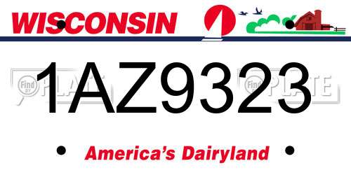 1AZ9323 Wisconsin License Plate