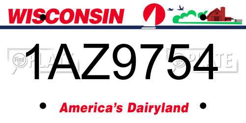 1AZ9754 Wisconsin License Plate