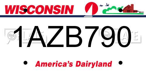 1AZB790 Wisconsin License Plate