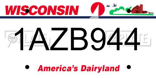 1AZB944 Wisconsin License Plate