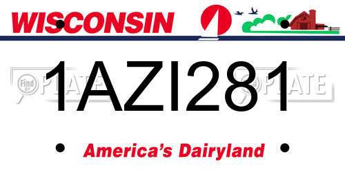 1AZI281 Wisconsin License Plate