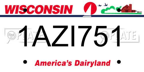 1AZI751 Wisconsin License Plate