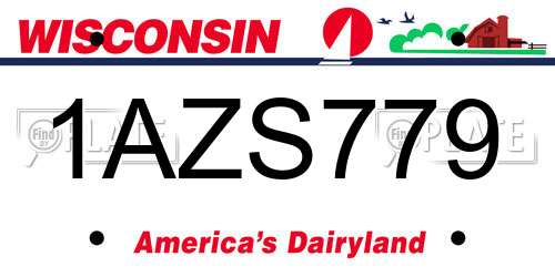 1AZS779 Wisconsin License Plate