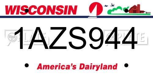 1AZS944 Wisconsin License Plate