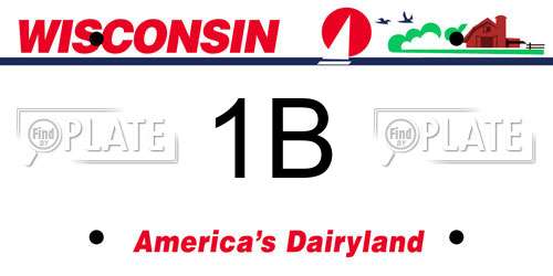 1B Wisconsin License Plate