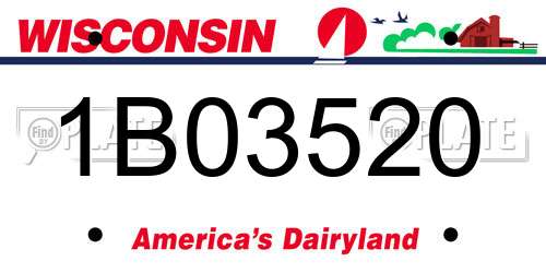 1B03520 Wisconsin License Plate