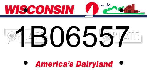 1B06557 Wisconsin License Plate