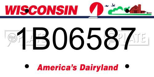 1B06587 Wisconsin License Plate