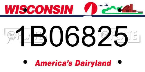 1B06825 Wisconsin License Plate