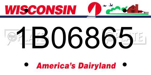 1B06865 Wisconsin License Plate