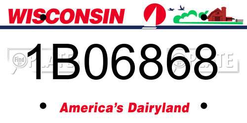 1B06868 Wisconsin License Plate