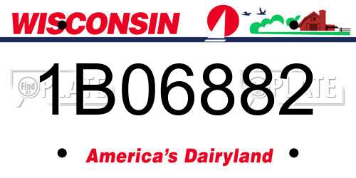 1B06882 Wisconsin License Plate