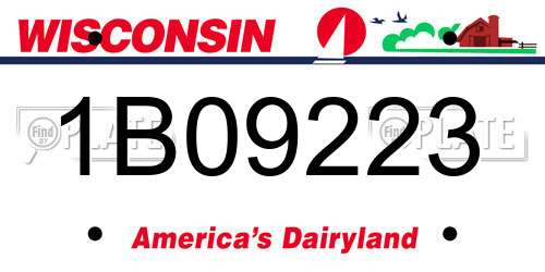 1B09223 Wisconsin License Plate