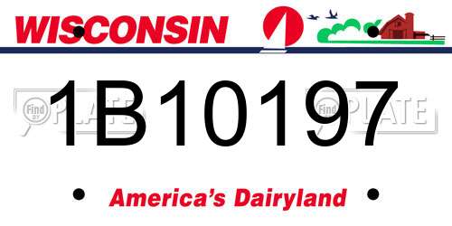 1B10197 Wisconsin License Plate