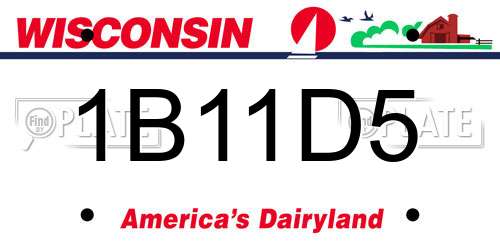 1B11D5 Wisconsin License Plate