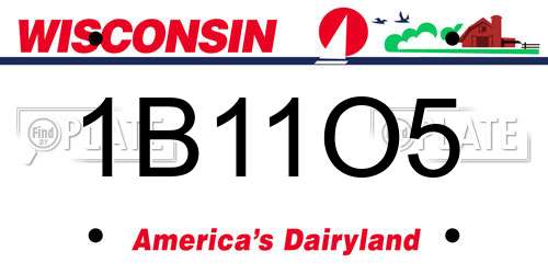 1B11O5 Wisconsin License Plate