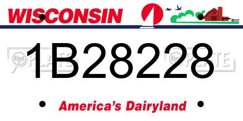 1B28228 Wisconsin License Plate
