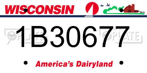 1B30677 Wisconsin License Plate