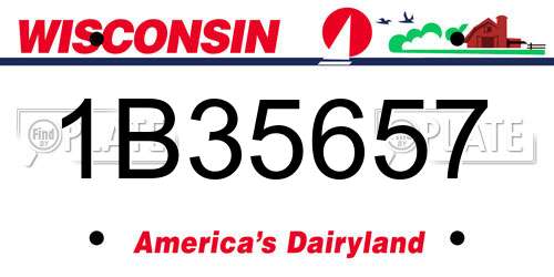 1B35657 Wisconsin License Plate