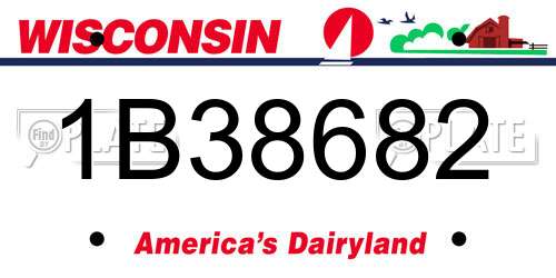 1B38682 Wisconsin License Plate