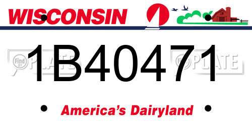 1B40471 Wisconsin License Plate