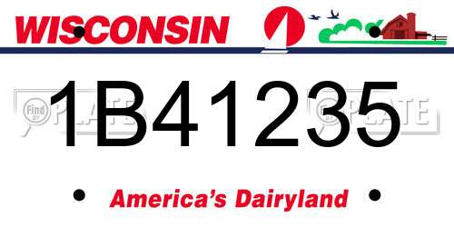1B41235 Wisconsin License Plate