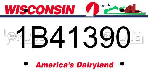 1B41390 Wisconsin License Plate