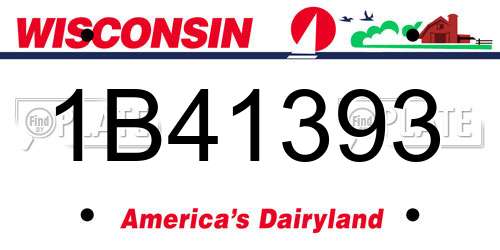 1B41393 Wisconsin License Plate